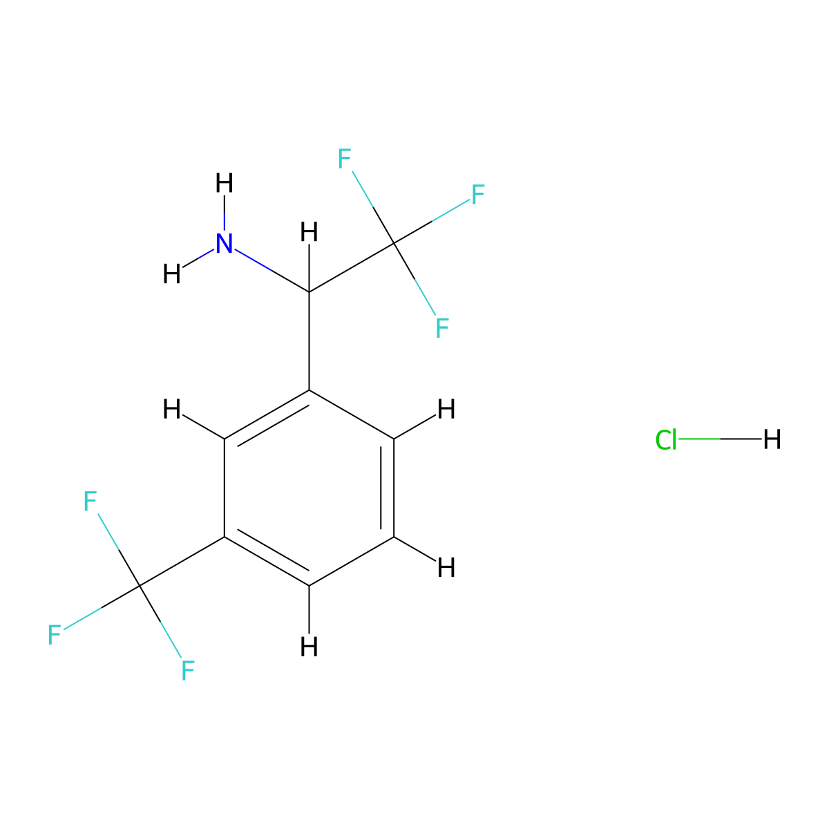 2,2,2-Trifluoro-1-[3-(trifluoromethyl)phenyl]ethan-1-amine hydrochloride molecular structure, CAS 1228879-03-5