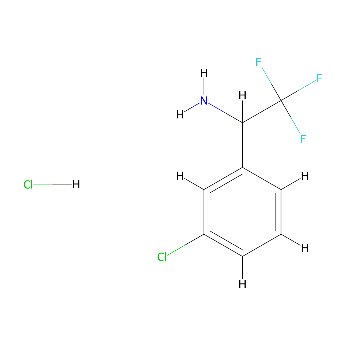 2,2,2-Trifluoro-1-(3-chloro-phenyl)-ethylamine hydrochloride molecular structure, CAS 1228879-10-4
