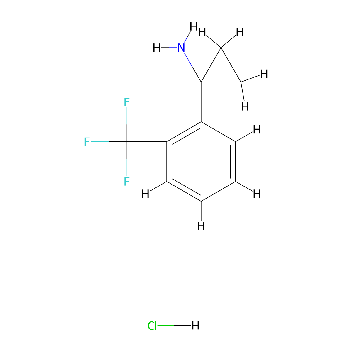 1-(2-(Trifluoromethyl)phenyl)cyclopropan-1-amine hydrochloride molecular structure, CAS 1228879-24-0