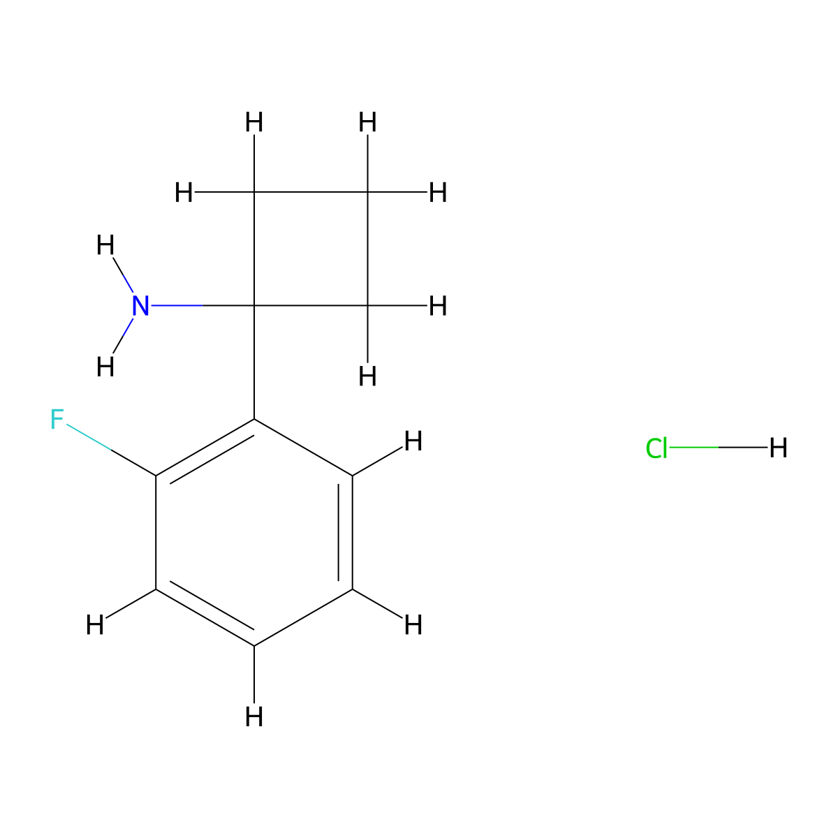 1-(2-Fluorophenyl)cyclobutan-1-amine hydrochloride molecular structure, CAS 1228879-28-4