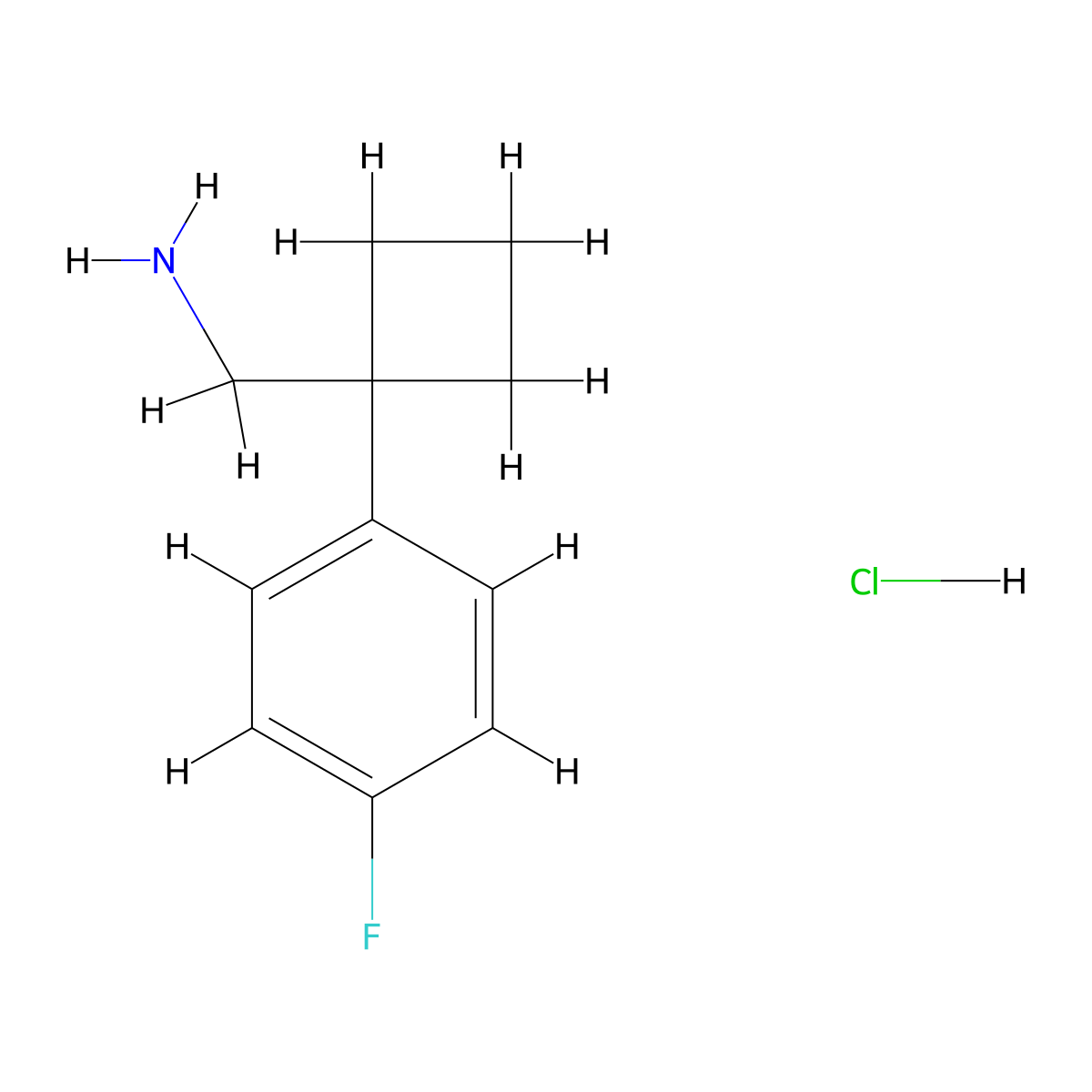 [1-(4-Fluorophenyl)cyclobutyl]methanamine, HCl molecular structure, CAS 1228879-30-8