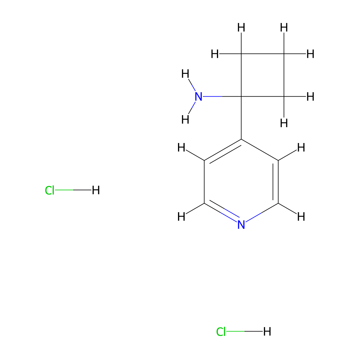 1-(Pyridin-4-yl)cyclobutan-1-aminedihydrochloride molecular structure, CAS 1228879-33-1