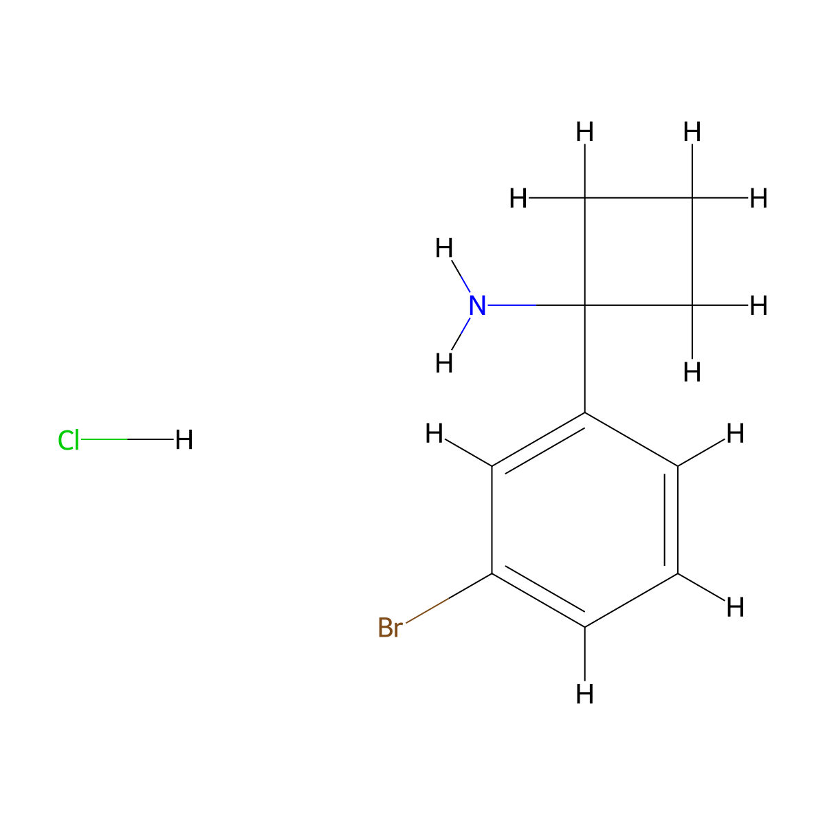 1-(3-Bromophenyl)cyclobutanamine hydrochloride molecular structure, CAS 1228879-34-2