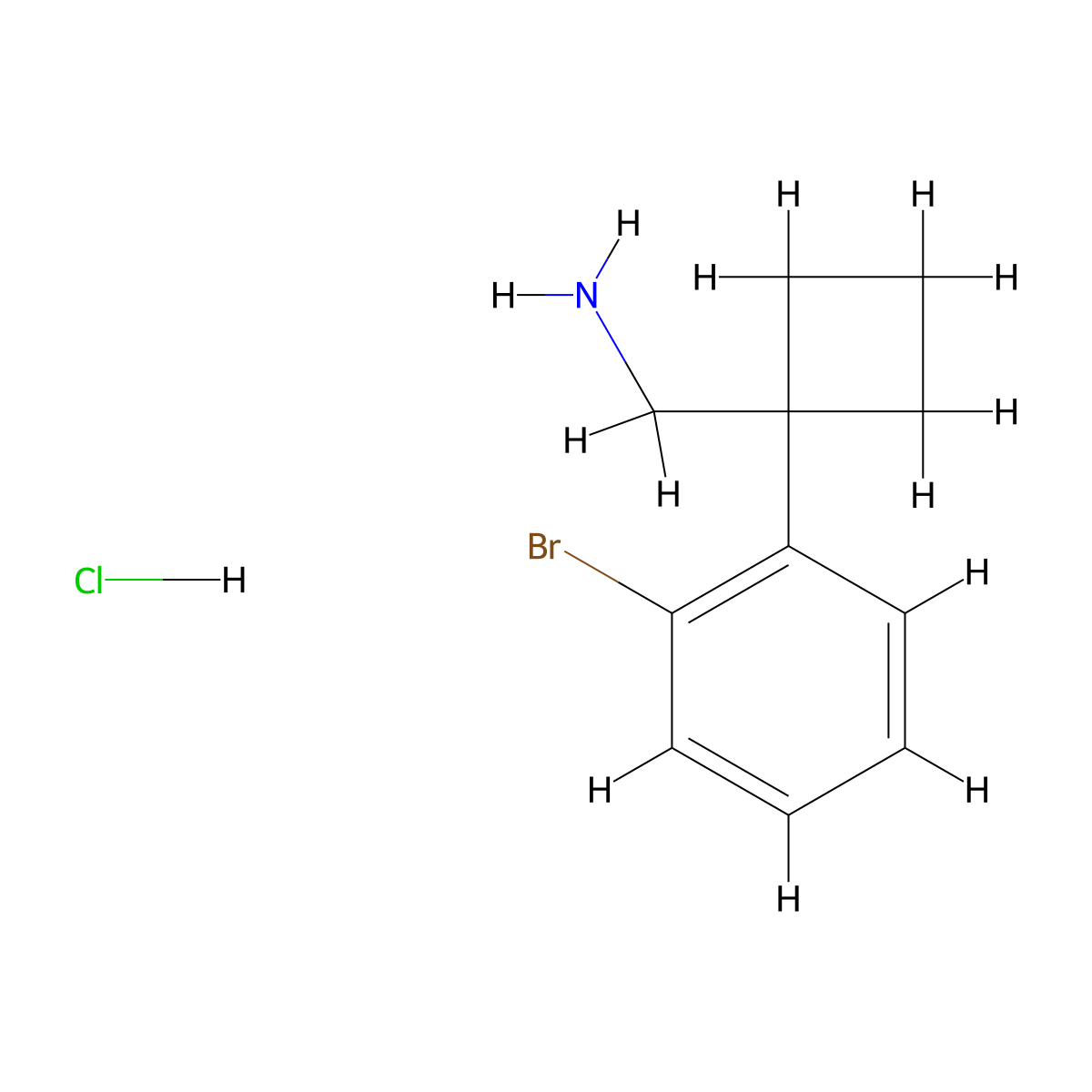 [1-(2-Bromophenyl)cyclobutyl]methanamine hydrochloride molecular structure, CAS 1228879-39-7