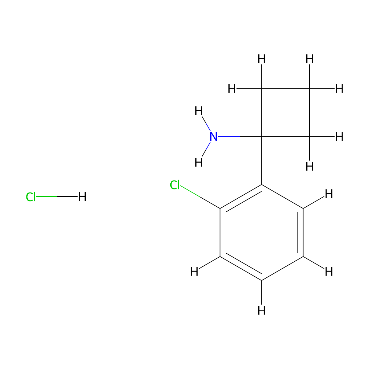 1-(2-Chlorophenyl)cyclobutan-1-amine hydrochloride molecular structure, CAS 1228879-40-0