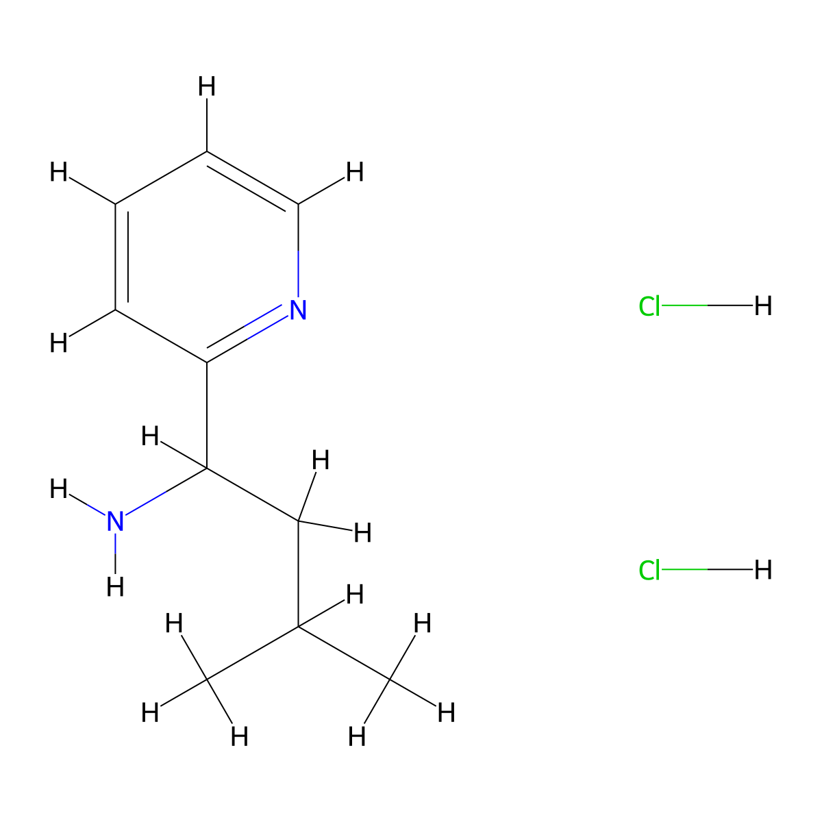 3-Methyl-1-(pyridin-2-yl)butan-1-amine dihydrochloride molecular structure, CAS 1228880-12-3