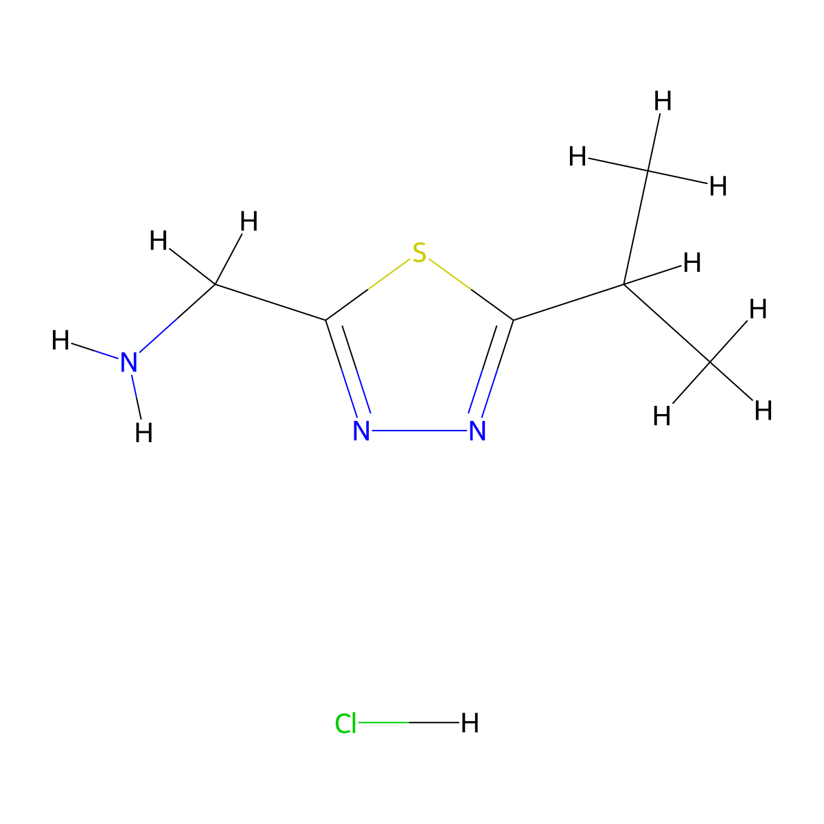 [5-(Propan-2-yl)-1,3,4-thiadiazol-2-yl]methanamine hydrochloride molecular structure, CAS 1228880-15-6