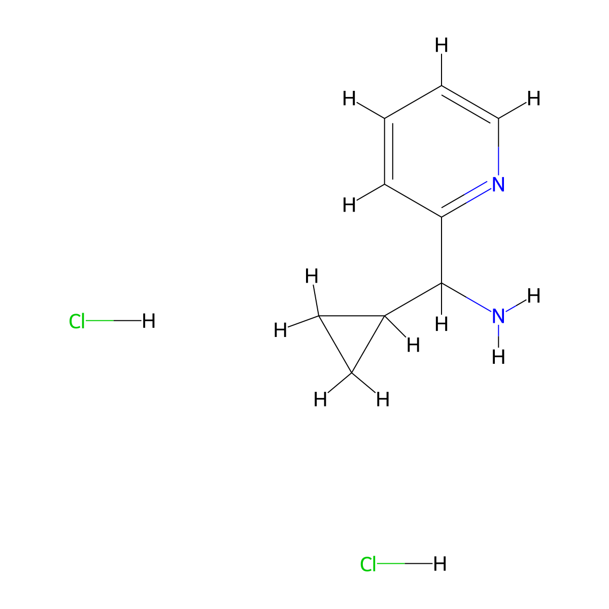 Cyclopropyl(pyridin-2-yl)methanamine dihydrochloride molecular structure, CAS 1228880-19-0
