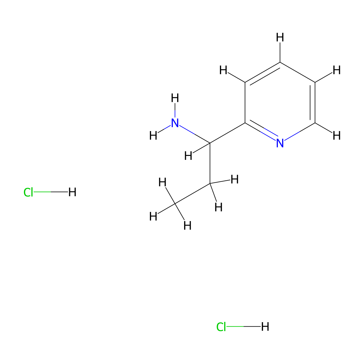 2-Pyridinemethanamine, alpha-ethyl-, hydrochloride (1:2) molecular structure, CAS 1228880-20-3