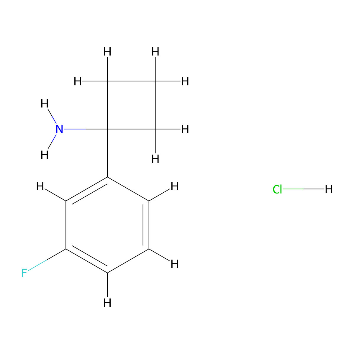 1-(3-Fluorophenyl)cyclobutan-1-amine hydrochloride molecular structure, CAS 1228880-28-1