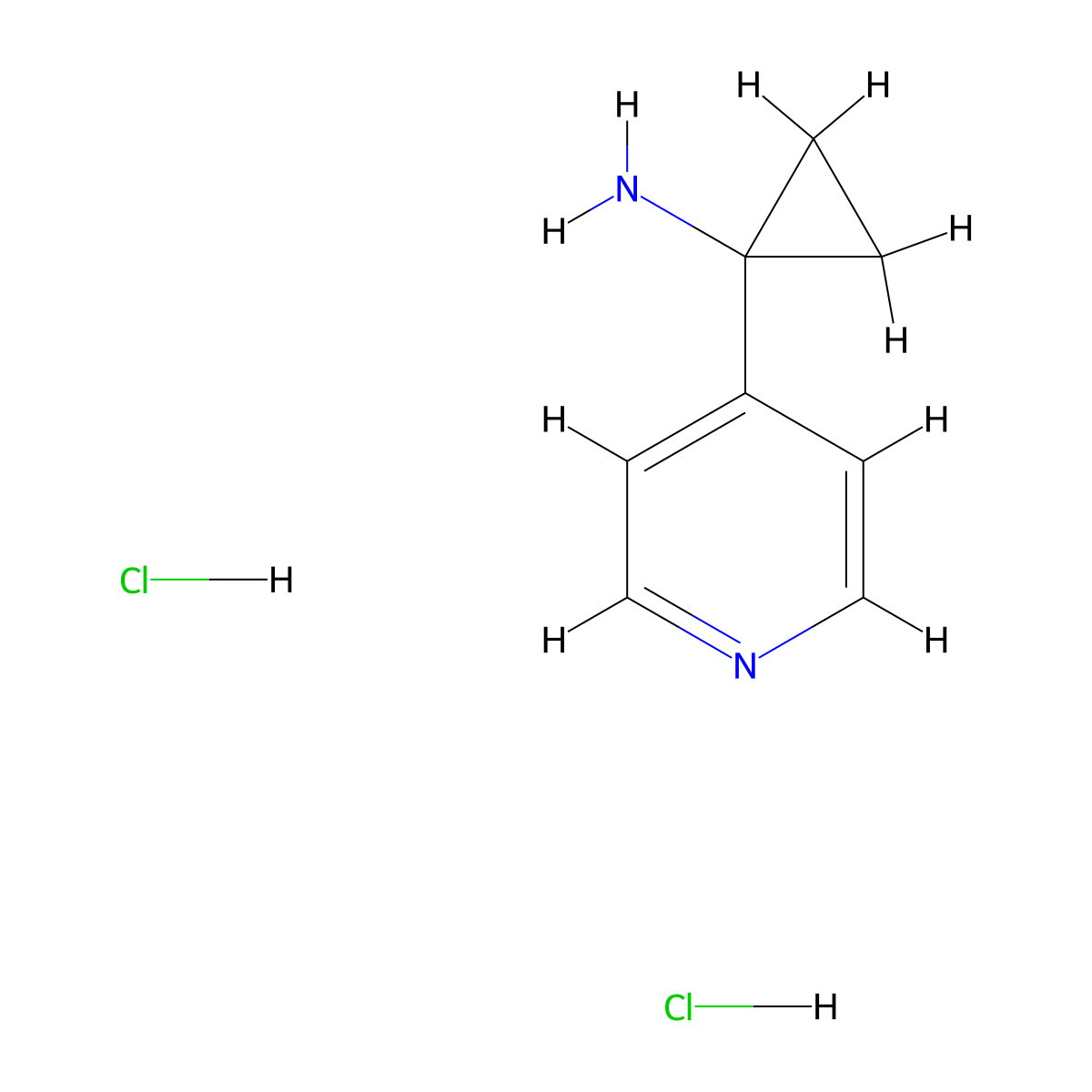 1-(Pyridin-4-yl)cyclopropan-1-amine dihydrochloride molecular structure, CAS 1228880-35-0
