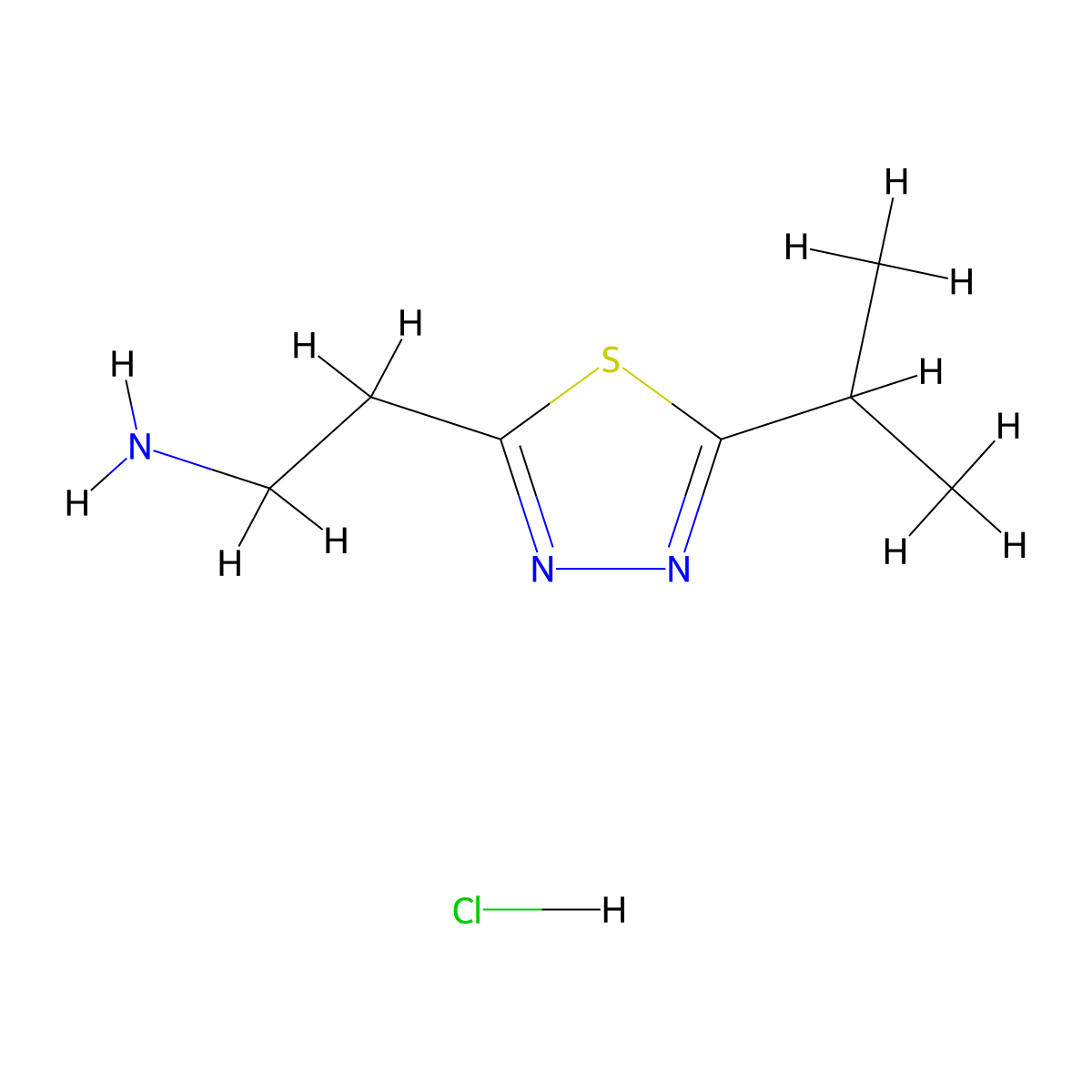 2-[5-(Propan-2-yl)-1,3,4-thiadiazol-2-yl]ethan-1-amine hydrochloride molecular structure, CAS 1228880-44-1
