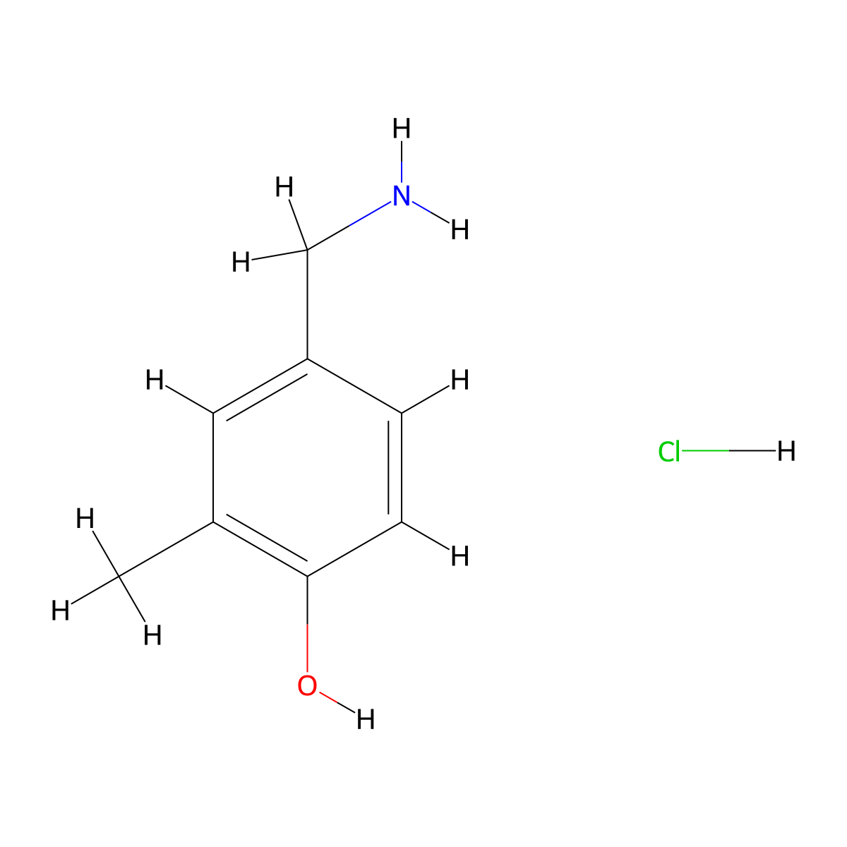 4-(Aminomethyl)-2-methylphenol hydrochloride molecular structure, CAS 1228880-52-1