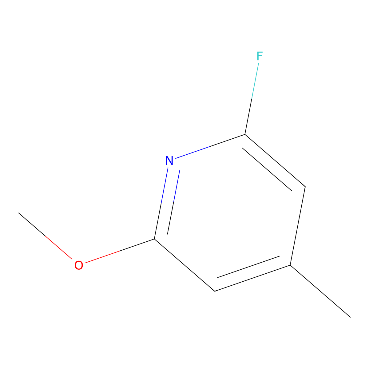 2-Fluoro-6-methoxy-4-methylpyridine molecular structure, CAS 1228897-87-7