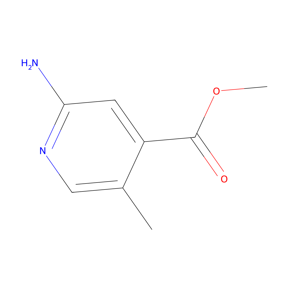 Methyl 2-amino-5-methylpyridine-4-carboxylate molecular structure, CAS 1228898-04-1