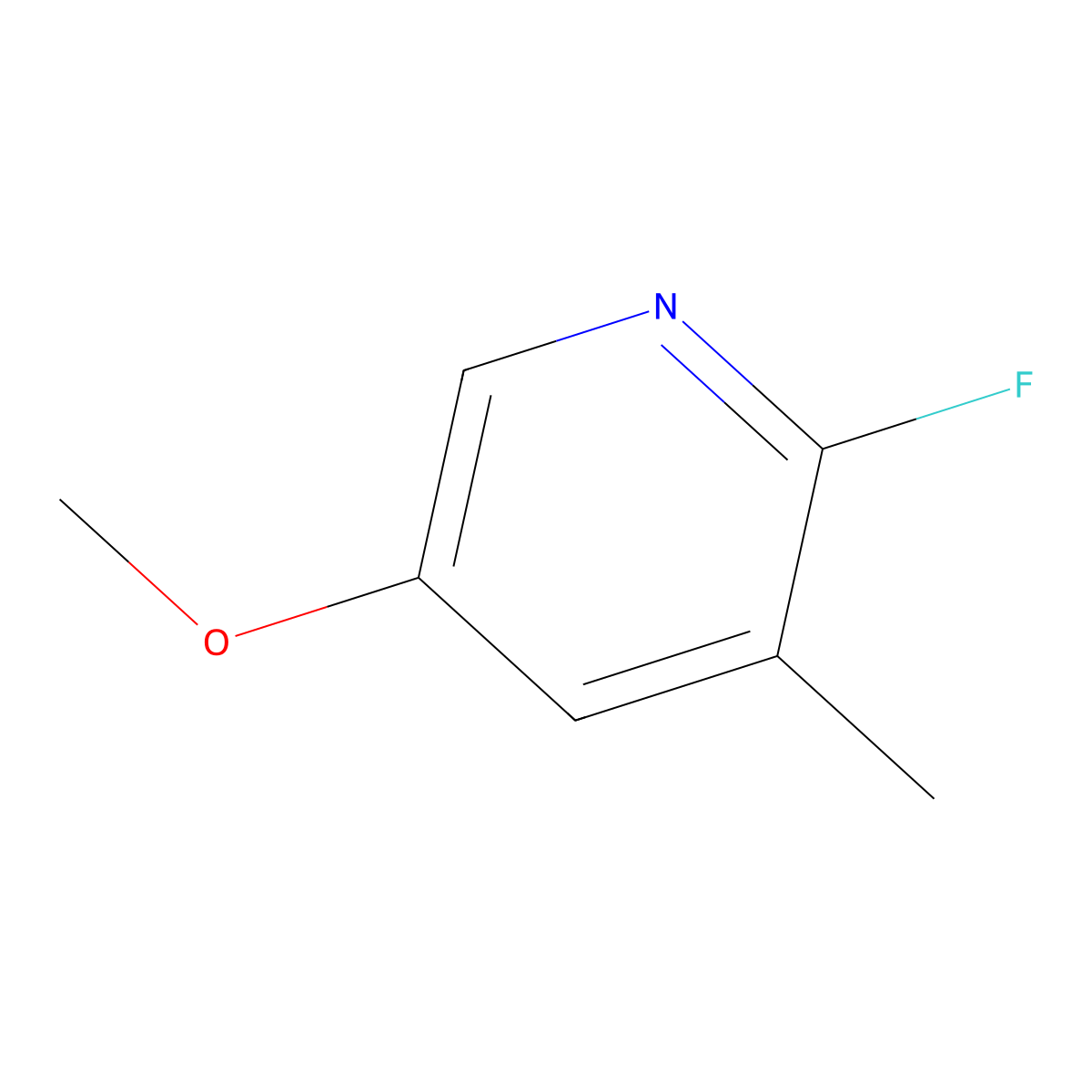 2-Fluoro-5-methoxy-3-methylpyridine molecular structure, CAS 1228898-05-2