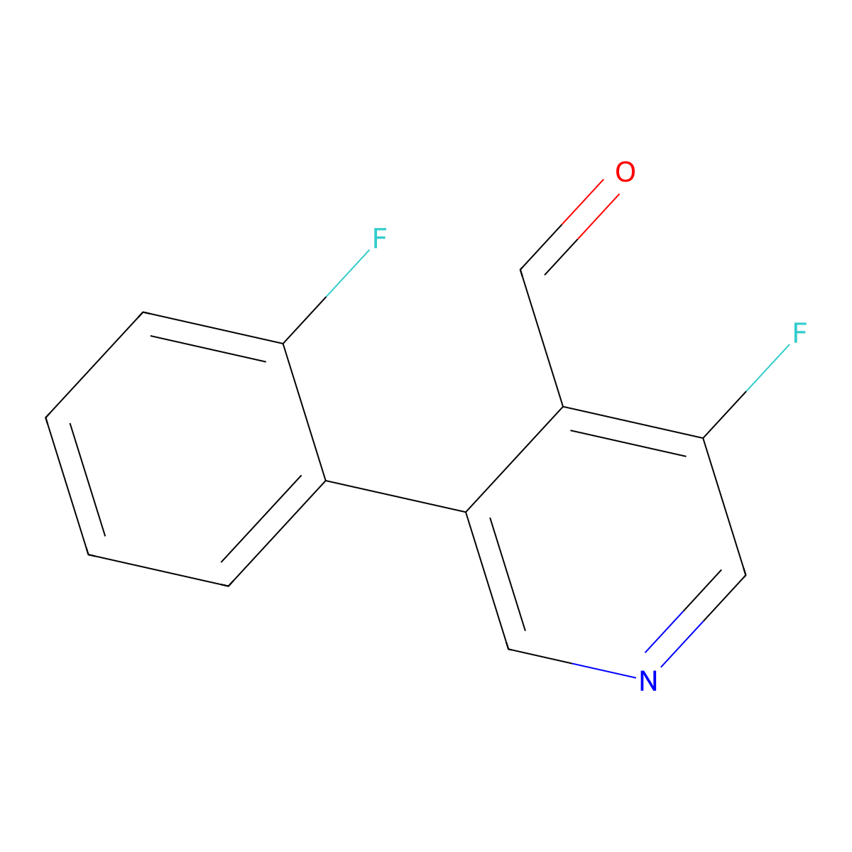 3-Fluoro-5-(2-fluorophenyl)-4-pyridinecarboxaldehyde molecular structure, CAS 1228898-13-2