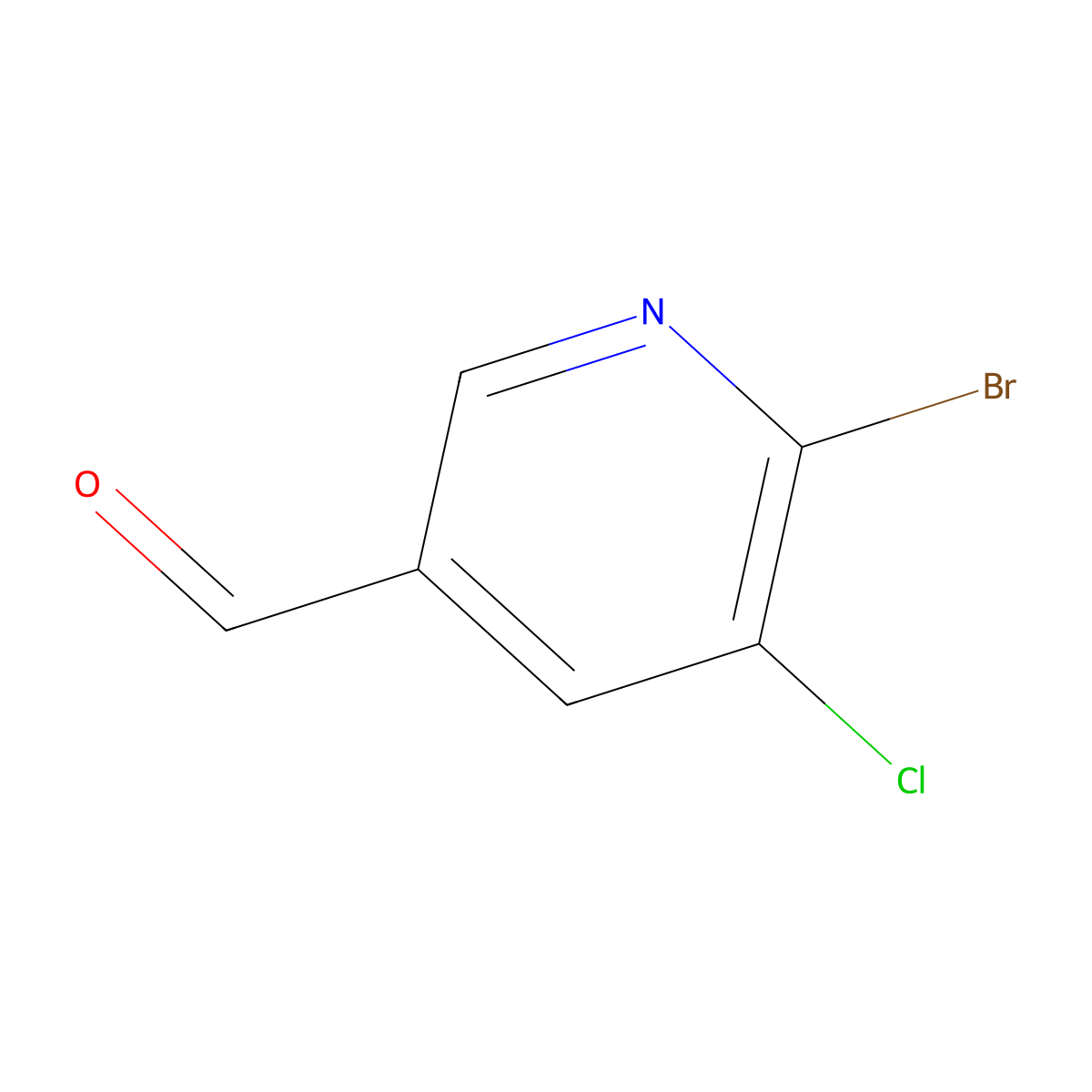 6-Bromo-5-chloronicotinaldehyde molecular structure, CAS 1228898-23-4