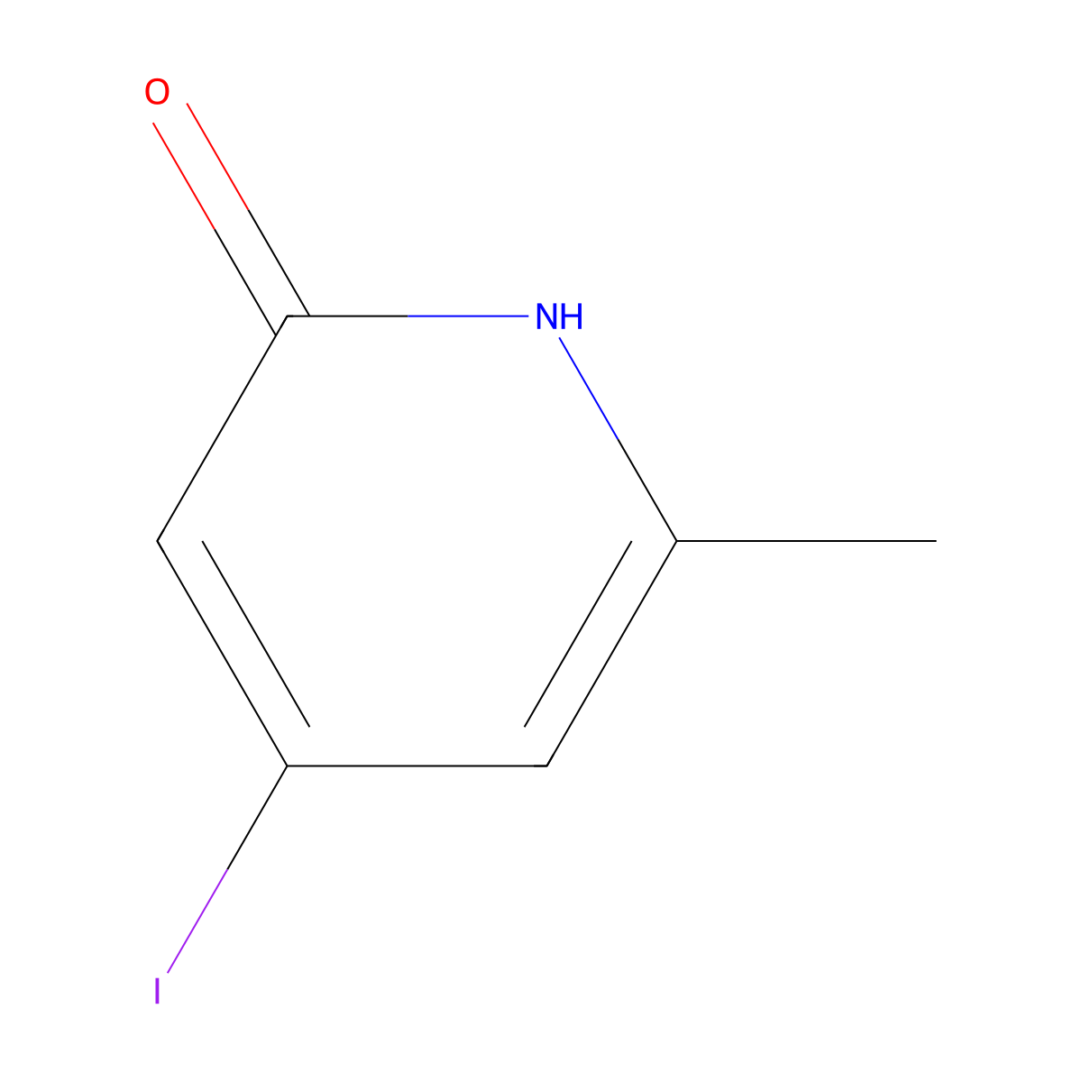 4-iodo-6-methylpyridin-2(1H)-one molecular structure, CAS 1228898-29-0