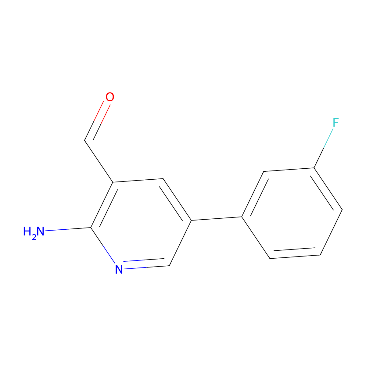 2-Amino-5-(3-fluorophenyl)nicotinaldehyde molecular structure, CAS 1228898-44-9