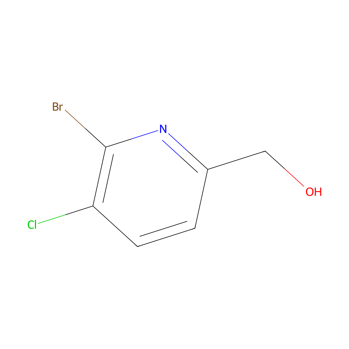 (6-Bromo-5-chloropyridin-2-yl)methanol molecular structure, CAS 1228898-49-4