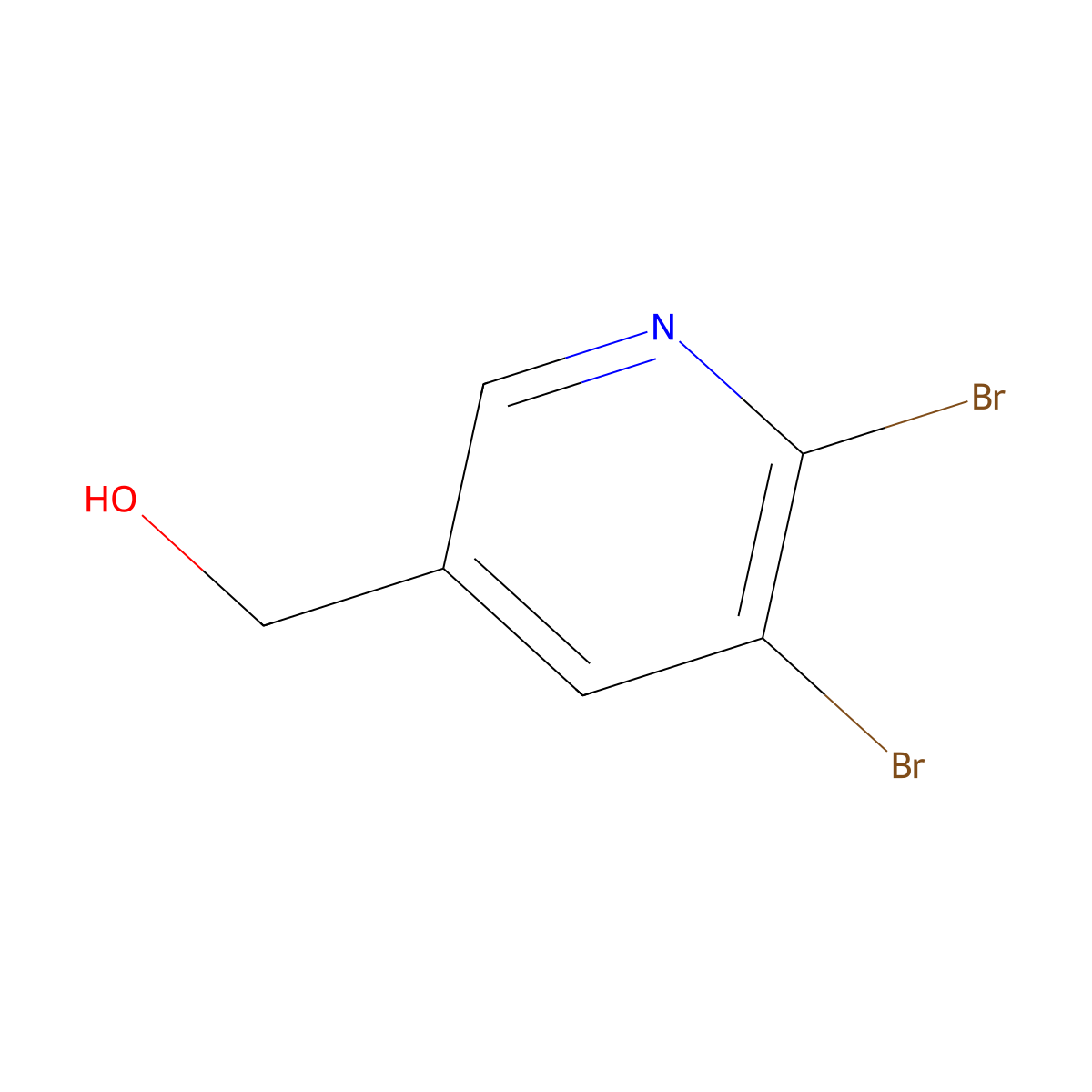 5,6-Dibromo-3-pyridinemethanol molecular structure, CAS 1228898-62-1