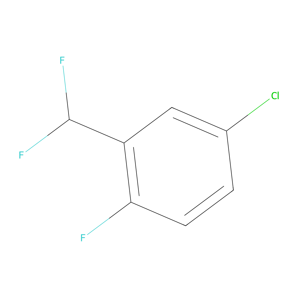 4-Chloro-2-(difluoromethyl)-1-fluorobenzene molecular structure, CAS 1228898-70-1