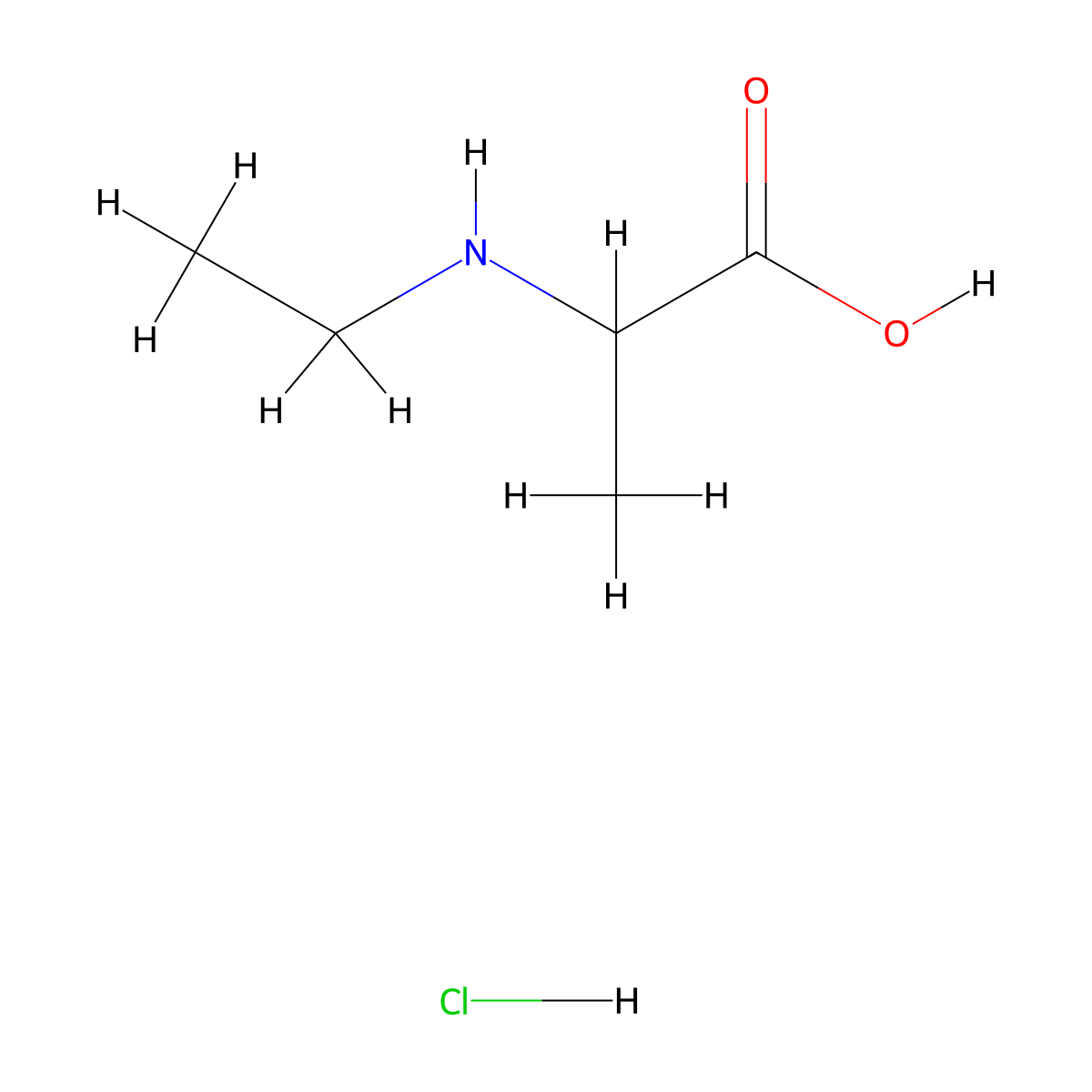 2-(Ethylamino)propanoic acid hydrochloride molecular structure, CAS 122890-57-7