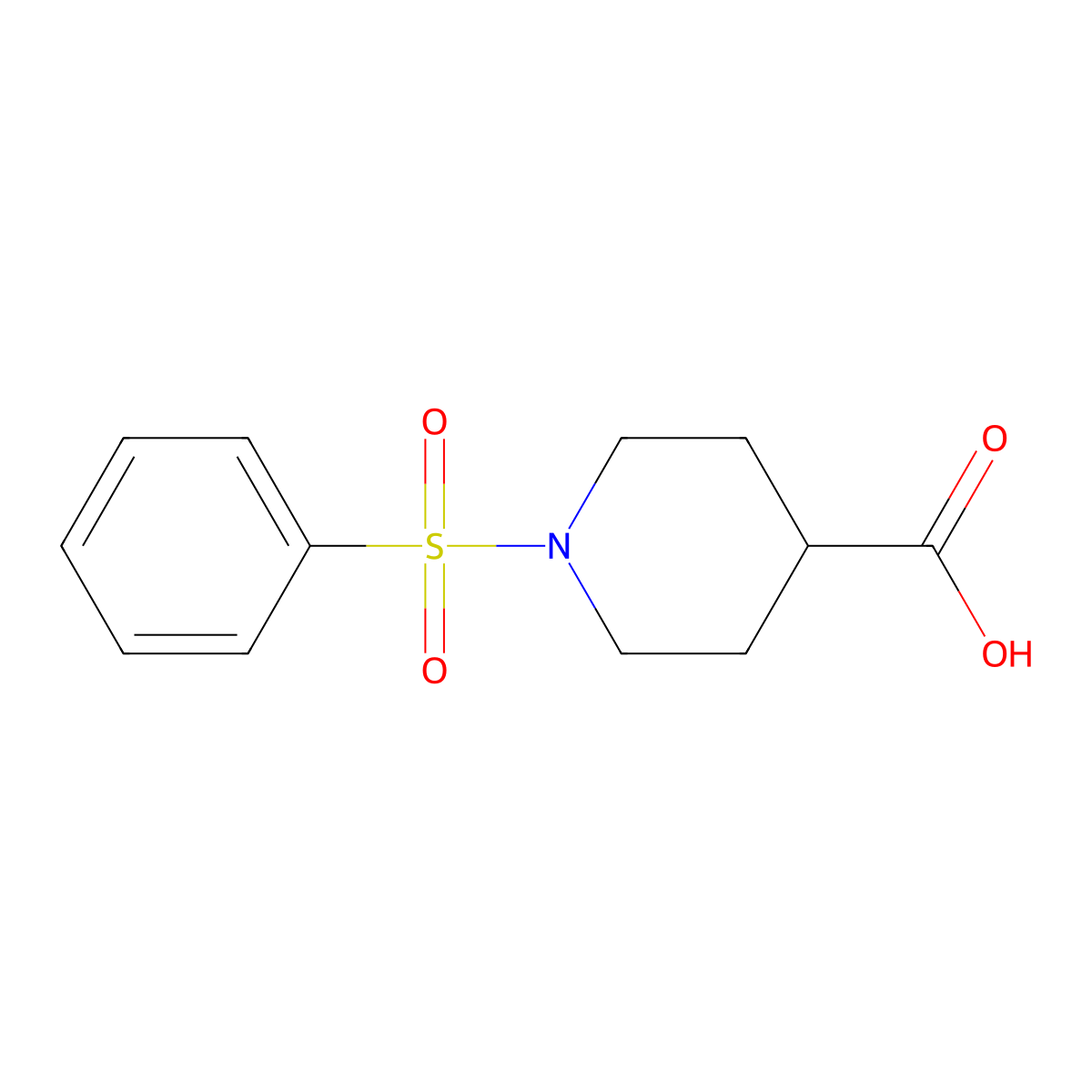 1-(Benzenesulfonyl)piperidine-4-carboxylic acid molecular structure, CAS 122891-92-3
