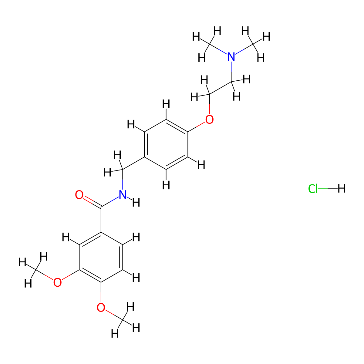 Itopride Hydrochloride molecular structure, CAS 122892-31-3