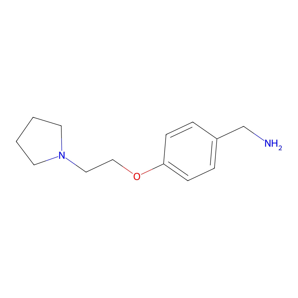 (4-(2-(Pyrrolidin-1-yl)ethoxy)phenyl)methanamine molecular structure, CAS 122893-33-8