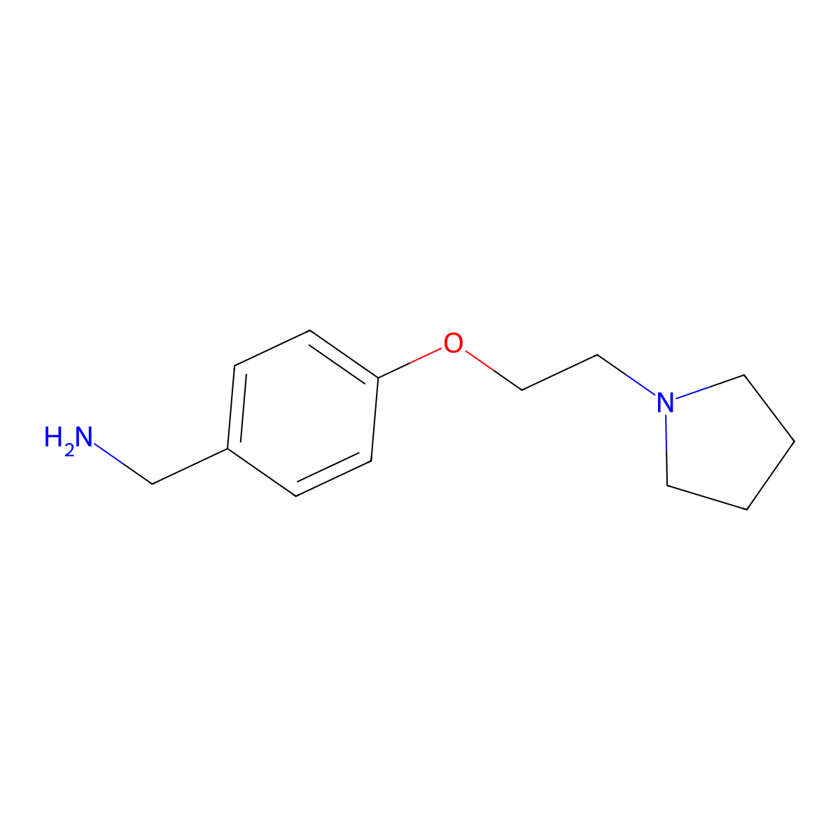 (4-(2-(Pyrrolidin-1-yl)ethoxy)phenyl)methanamine molecular structure, CAS 122893-33-8