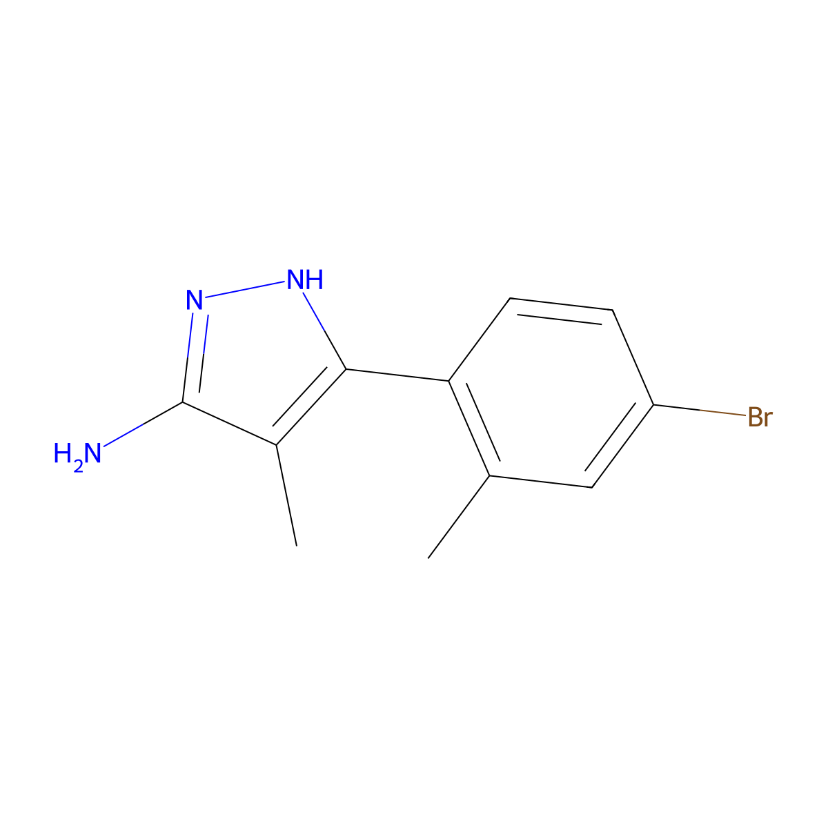 3-(4-Bromo-2-methylphenyl)-4-methyl-1h-pyrazol-5-amine molecular structure, CAS 1228933-73-0