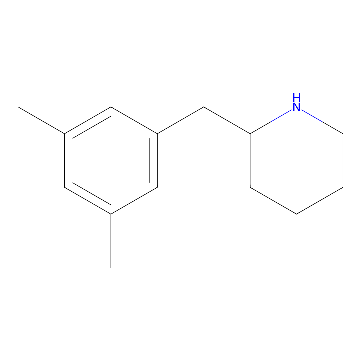 2-(3,5-Dimethylbenzyl)piperidine molecular structure, CAS 1228935-13-4