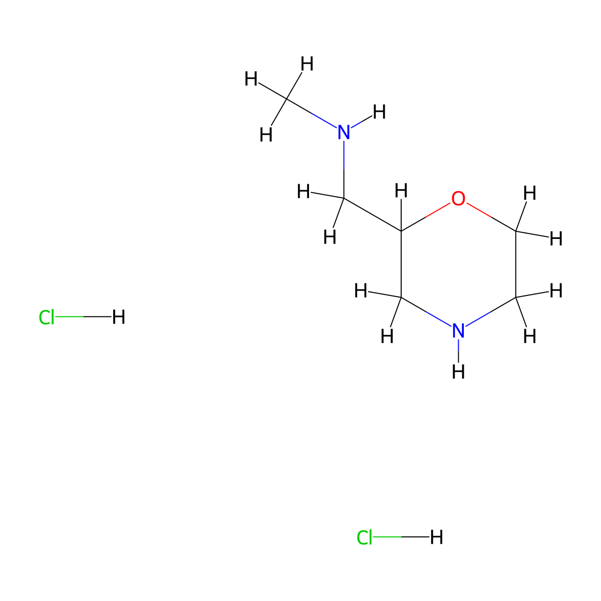 Methyl-morpholin-2-ylmethyl-amine dihydrochloride molecular structure, CAS 122894-43-3
