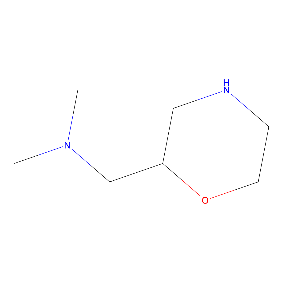 Dimethyl-morpholin-2-ylmethyl-amine molecular structure, CAS 122894-56-8