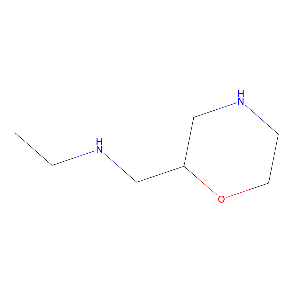 N-((Morpholin-2-YL)methyl) ethanamine molecular structure, CAS 122894-64-8