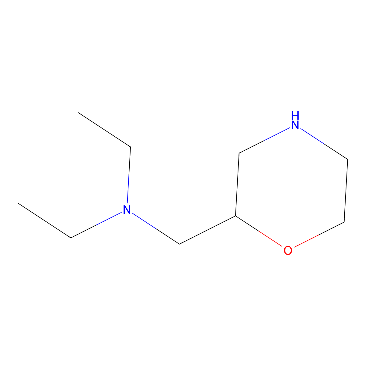 N-ethyl-N-(morpholin-2-ylmethyl)ethanamine molecular structure, CAS 122894-66-0