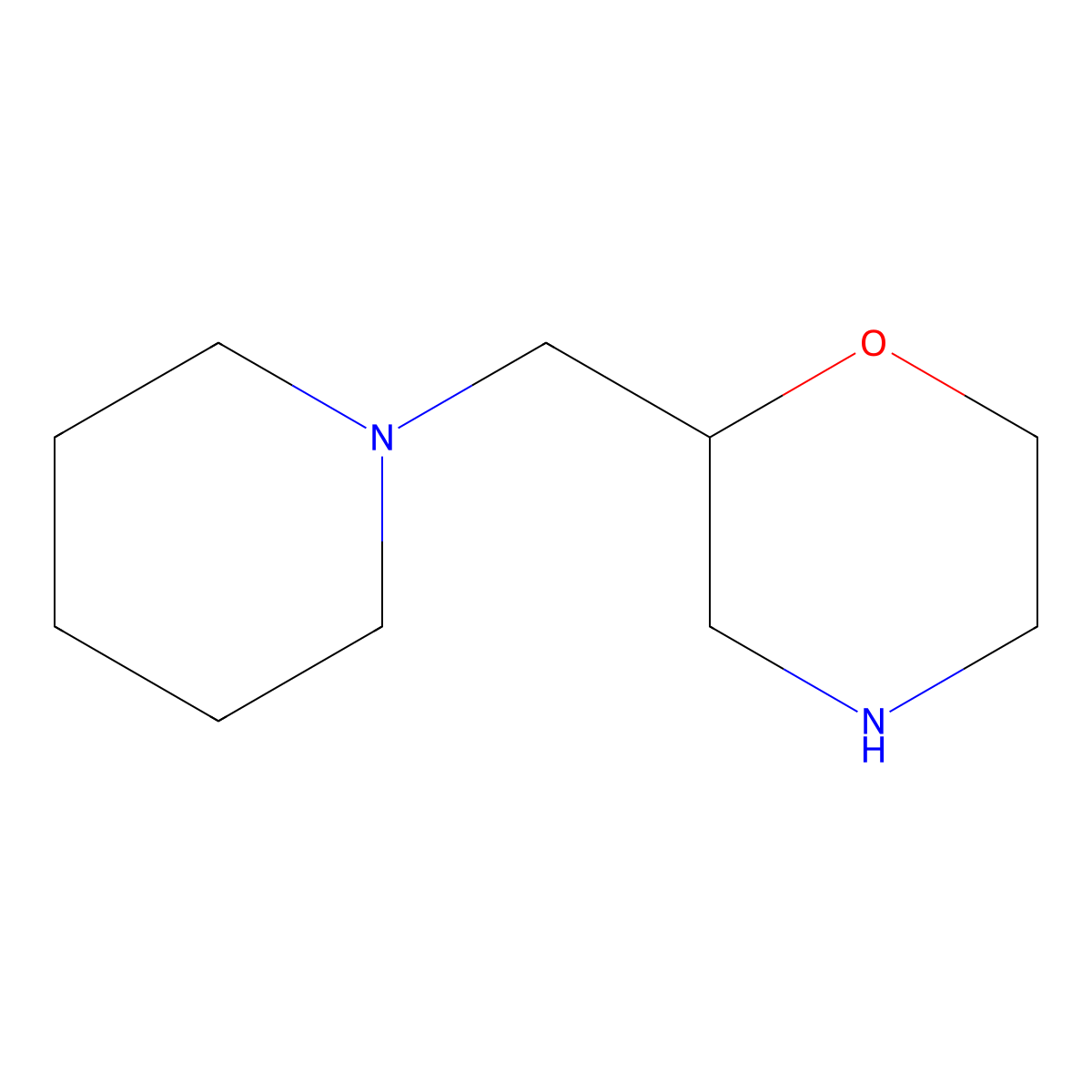 2-Piperidin-1-ylmethyl-morpholine molecular structure, CAS 122894-67-1