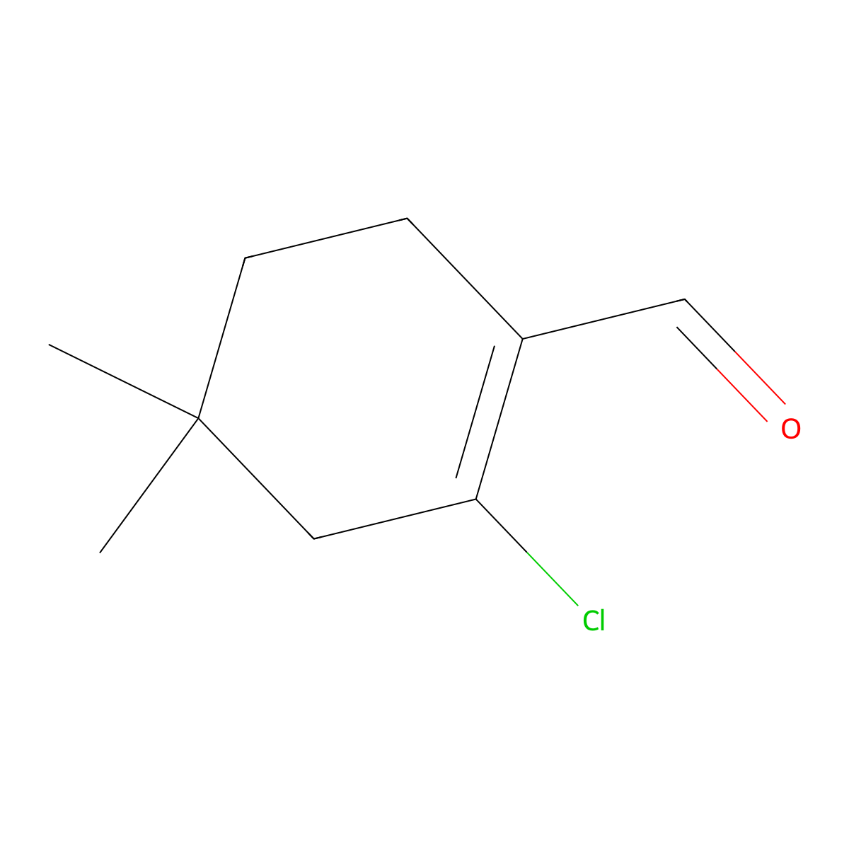 2-Chloro-4,4-dimethylcyclohex-1-ene-1-carbaldehyde molecular structure, CAS 1228943-80-3