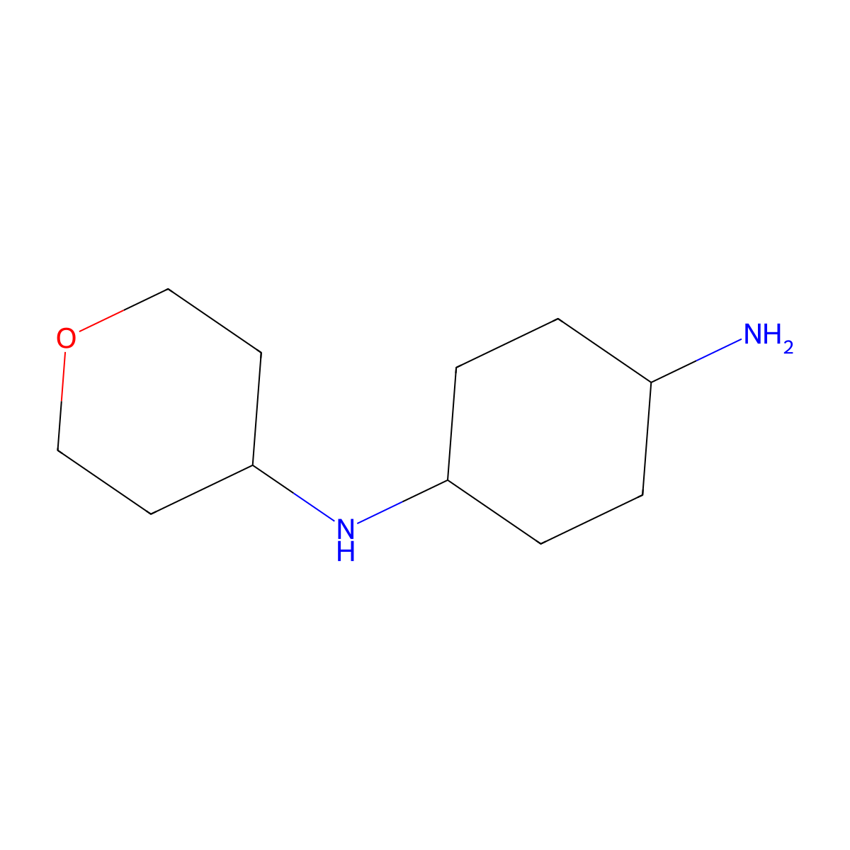 (1r,4r)-N1-(oxan-4-yl)cyclohexane-1,4-diamine molecular structure, CAS 1228947-22-5