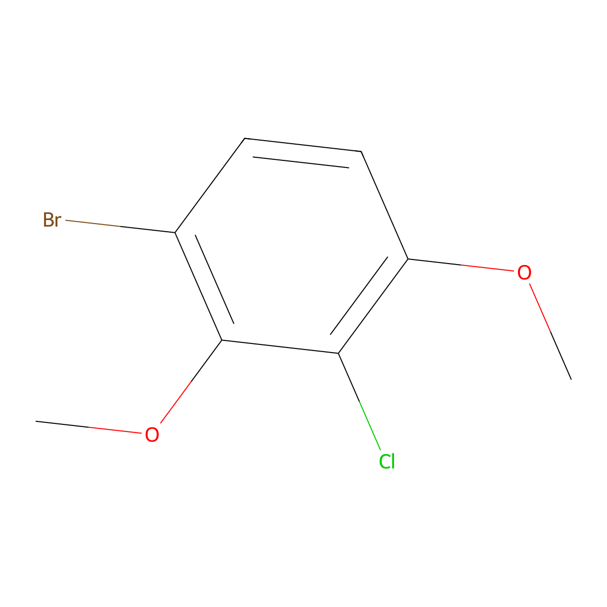 1-Bromo-3-chloro-2,4-dimethoxybenzene molecular structure, CAS 1228956-93-1