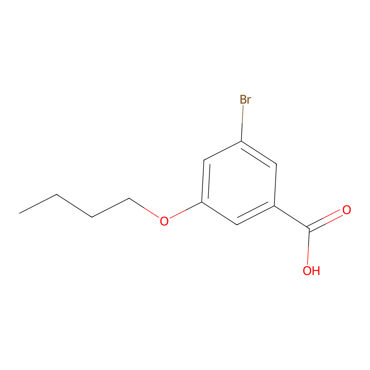 3-Bromo-5-butoxybenzoic acid molecular structure, CAS 1228956-96-4