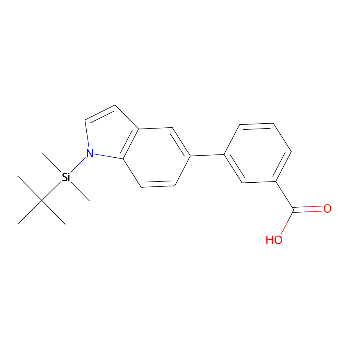 3-(1-(Tert-butyldimethylsilyl)-1H-indol-5-YL)benzoic acid molecular structure, CAS 1228957-08-1