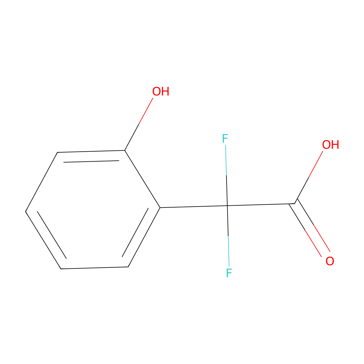 2,2-Difluoro-2-(2-hydroxyphenyl)acetic acid molecular structure, CAS 1228970-46-4