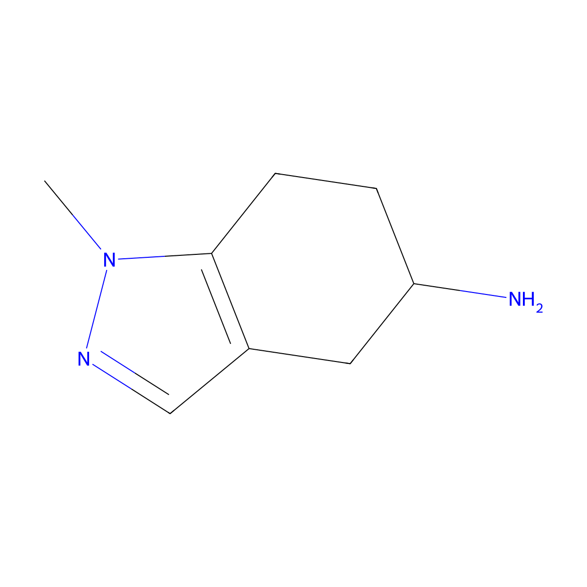 5-Amino-1-methyl-4,5,6,7-tetrahydro-1H-indazole molecular structure, CAS 1228994-70-4