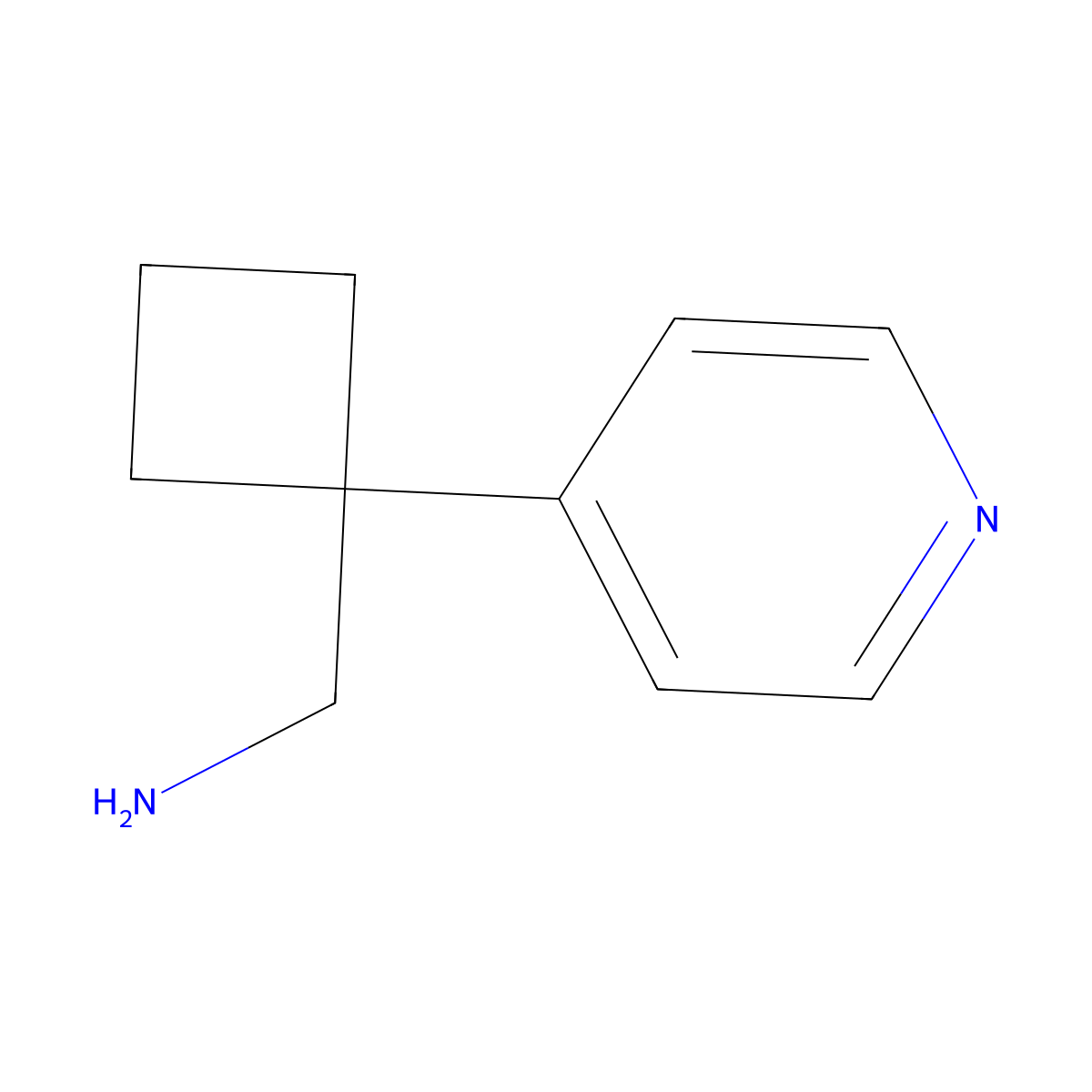 [1-(Pyridin-4-yl)cyclobutyl]methanamine molecular structure, CAS 1228994-71-5