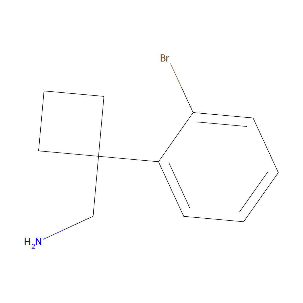 (1-(2-Bromophenyl)cyclobutyl)methanamine molecular structure, CAS 1228994-79-3