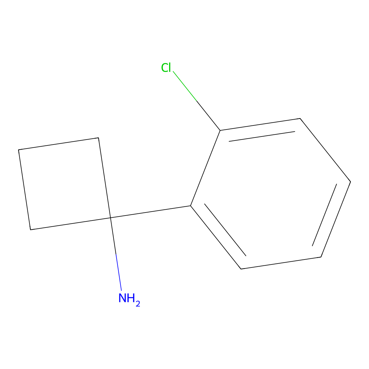 1-(2-Chlorophenyl)cyclobutanamine molecular structure, CAS 1228994-80-6