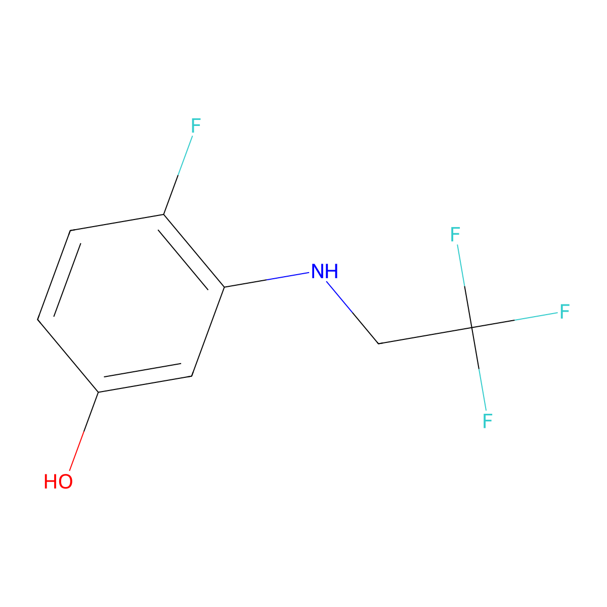 4-Fluoro-3-[(2,2,2-trifluoroethyl)amino]phenol molecular structure, CAS 1228996-51-7